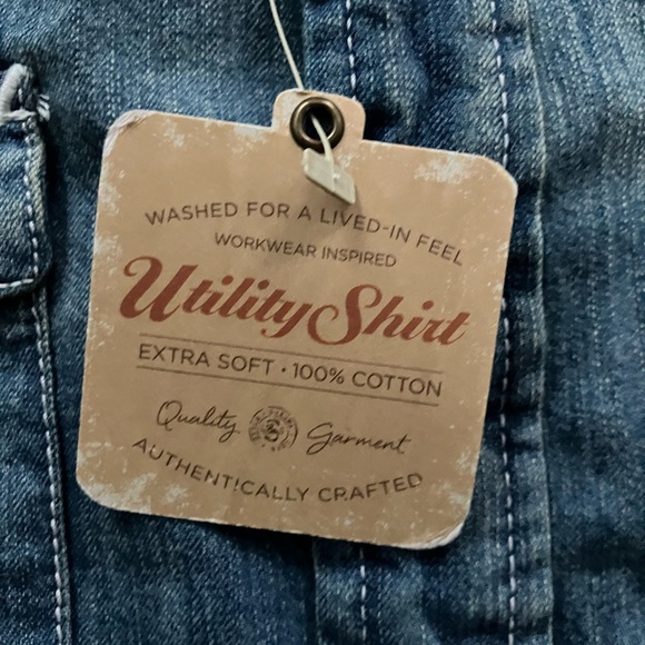 NEW Sonoma Denim Jean Button Down ombré Shirt S - Picture 5 of 8